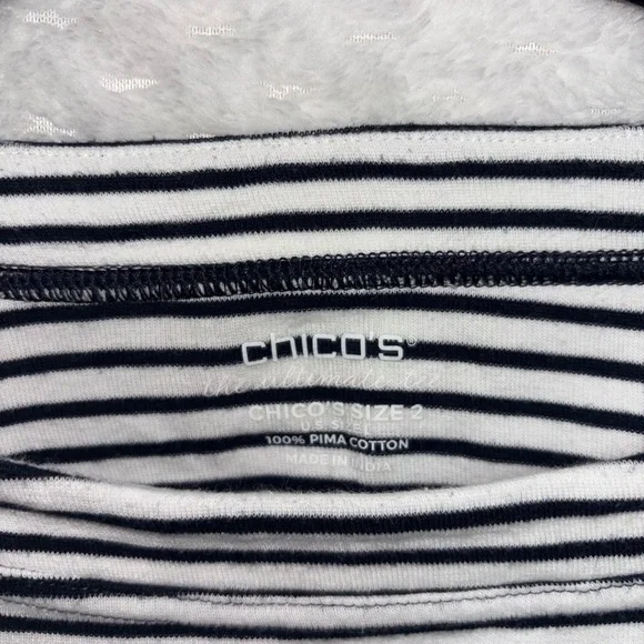 Chico's Striped Short Sleeve Tee - Picture 3 of 5